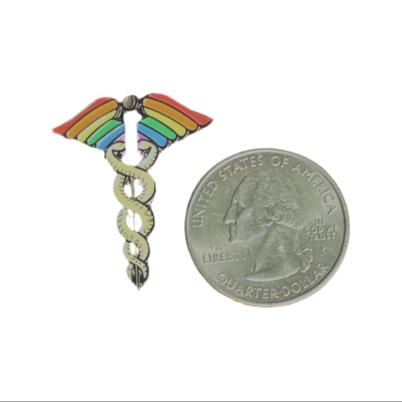 LGBTQ Rainbow Pride Medical  Enamel Pin Brooch - Picture 2 of 4